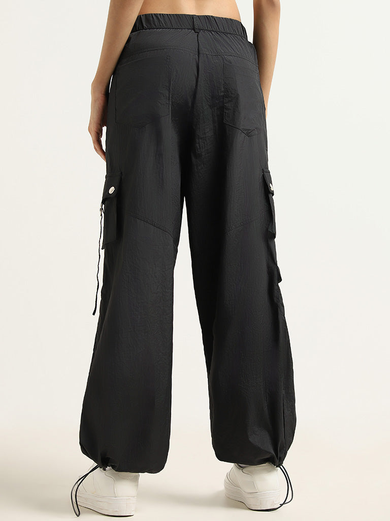 Kids Girls Plain Pockets Elastic Waist Drawstring Cargo Pants Baggy Joggers  Pant | eBay