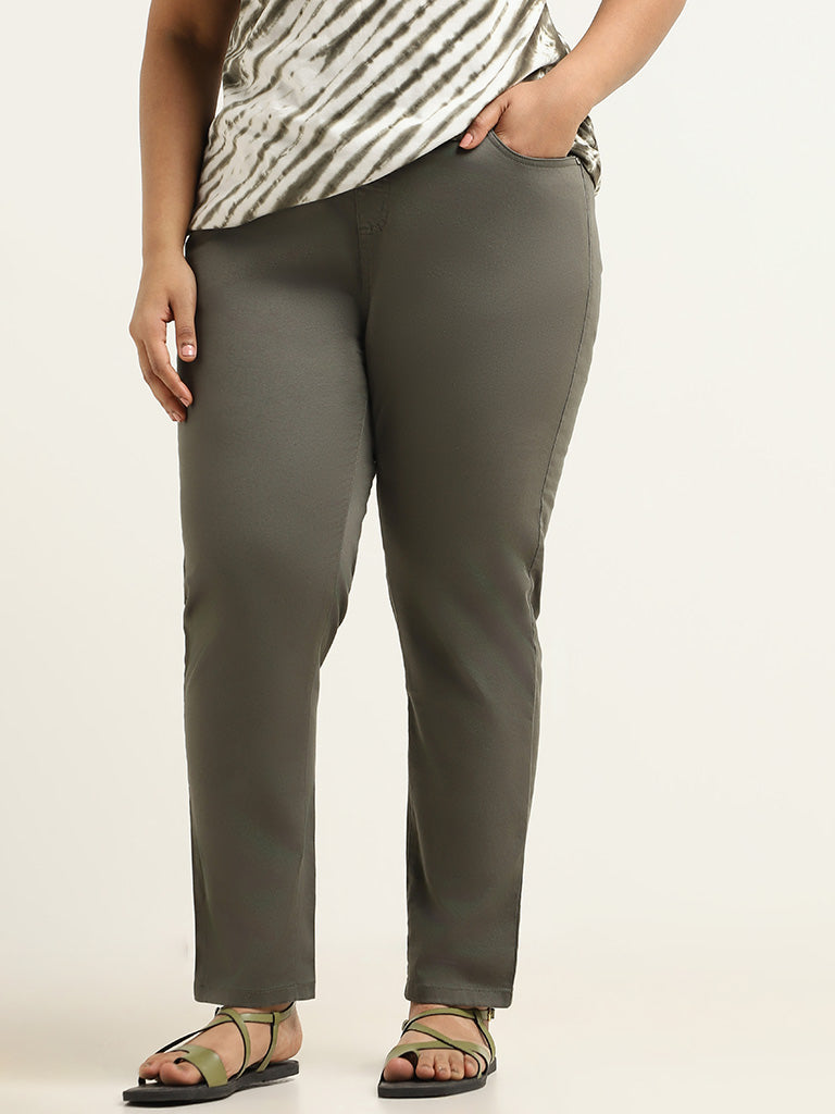 Plus size shop olive green jeggings