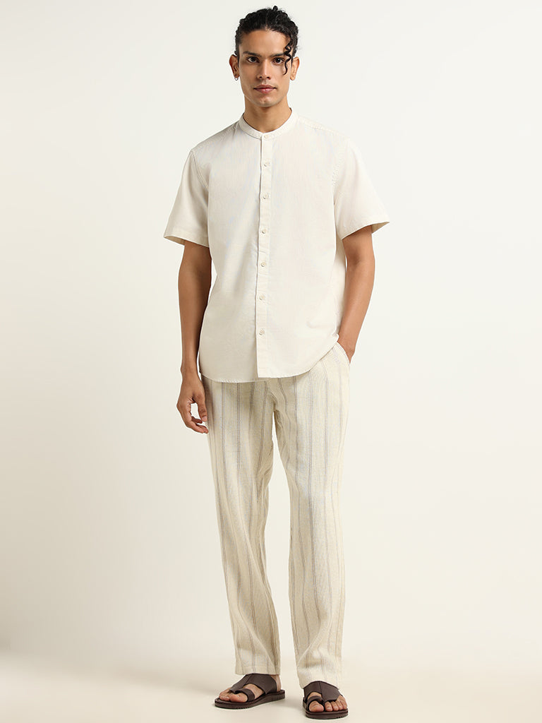 Buy Wunderlove Beige Self-Patterned Beach Pants from Westside