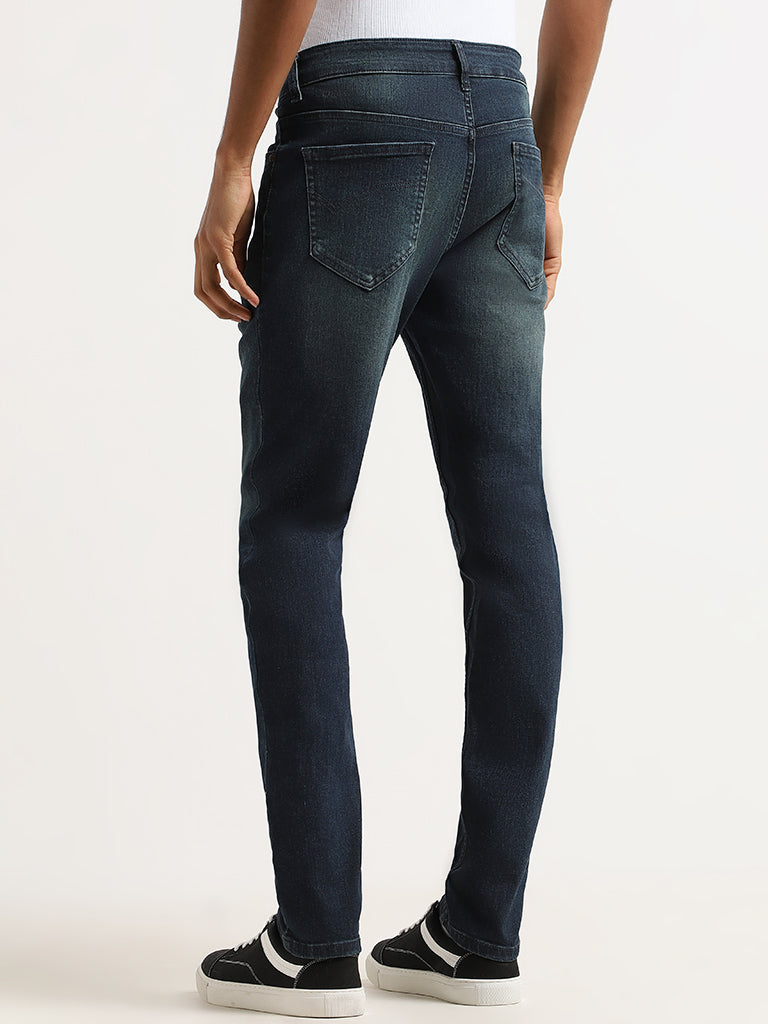 Buy Nuon Blue Straight Fit Mid Rise Jeans from Westside