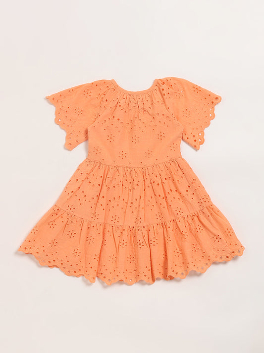 HOP Kids Orange Eyelet Dress