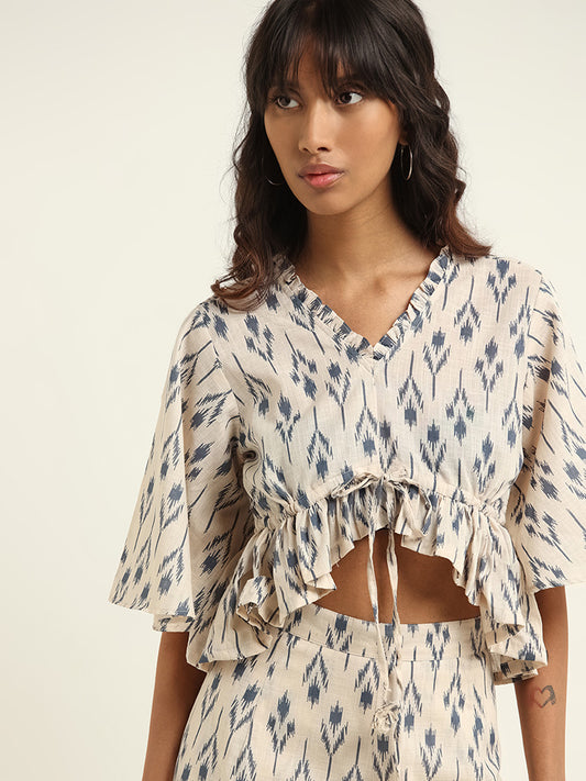 Bombay Paisley Off White Printed Top