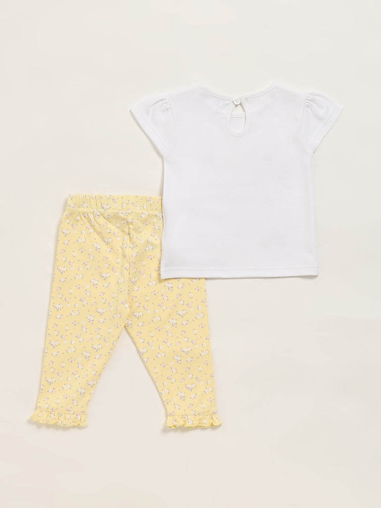 Buy Yellow Kala Cotton Plain Band Nargis Shirt Tunic And Off White Pant Set  For Women by Pants and Pajamas Online at Aza Fashions.