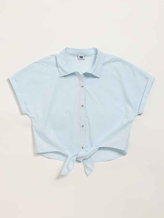 Y&F Kids Blue Crop Shirt