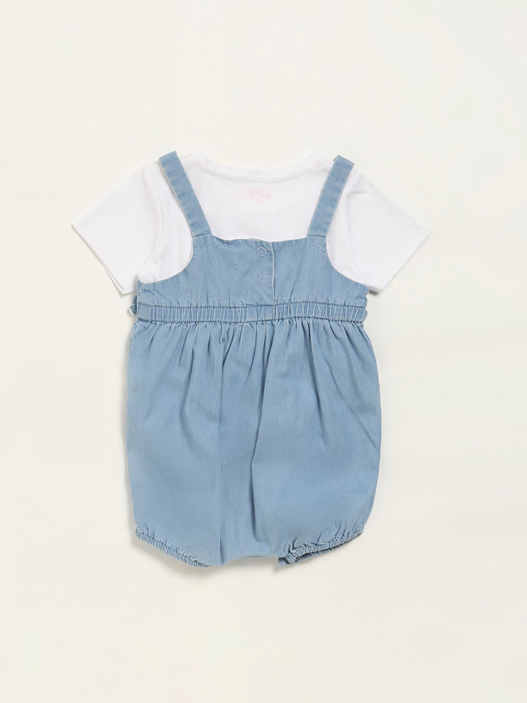 Girls High Quality Denim Pinafore Dungaree Dress Baby | eBay