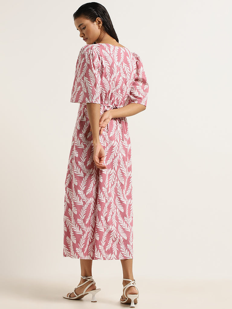 LOV Pink Printed Cotton Dress
