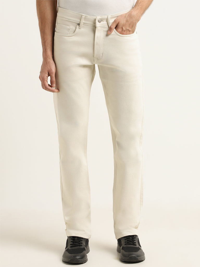 Off white white jeans best sale