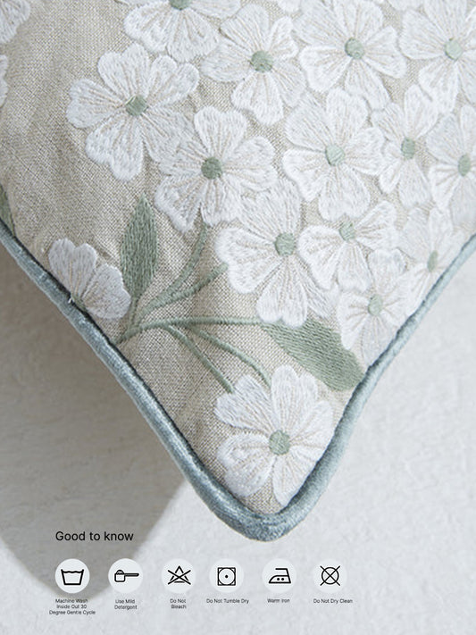 Westside Home White Hydrangea Cushion Cover