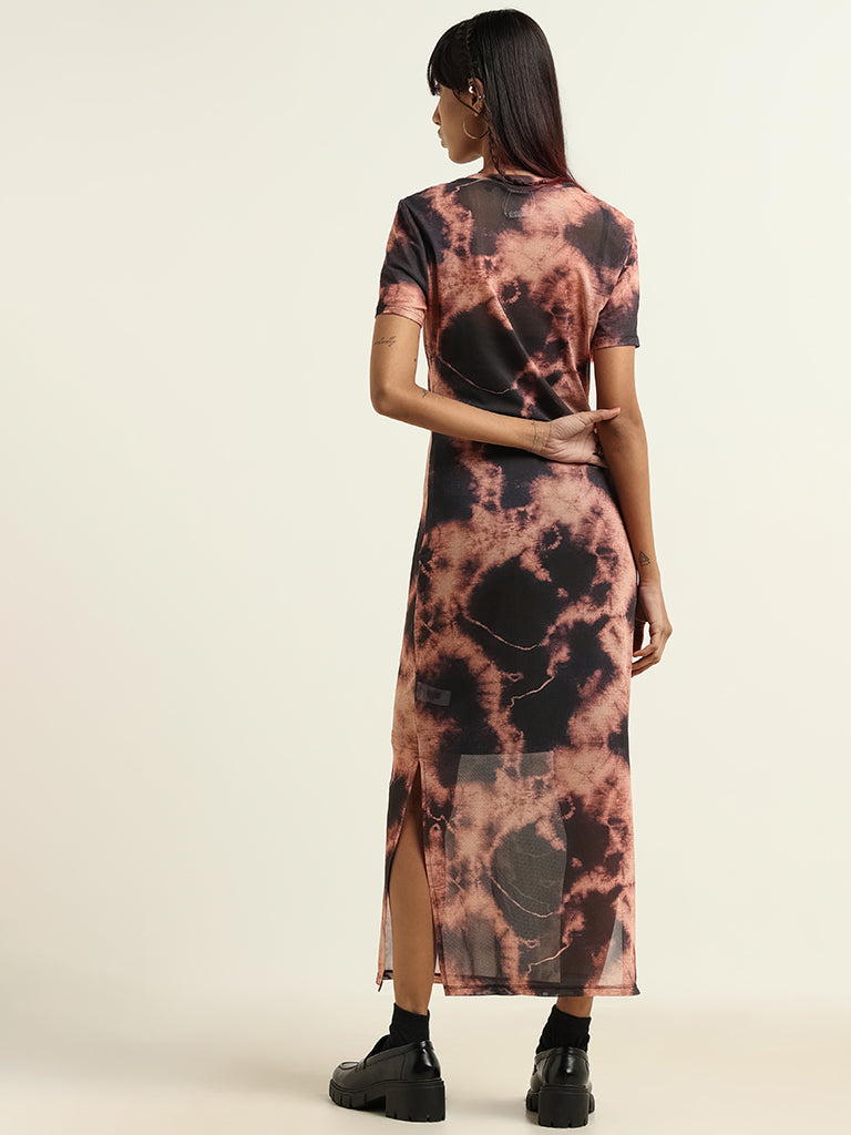 Nuon Rust Tie-Dye Bodycon Dress