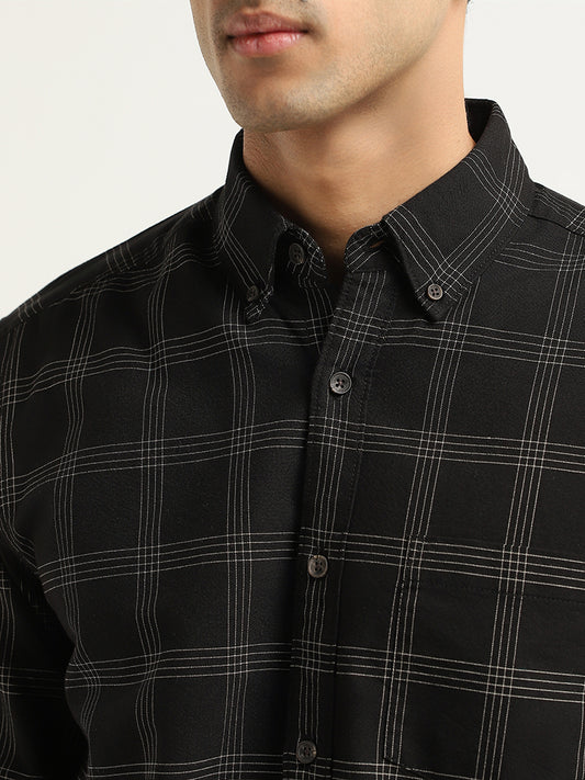 Buy WES Casuals Black Slim Fit Shirt from Westside