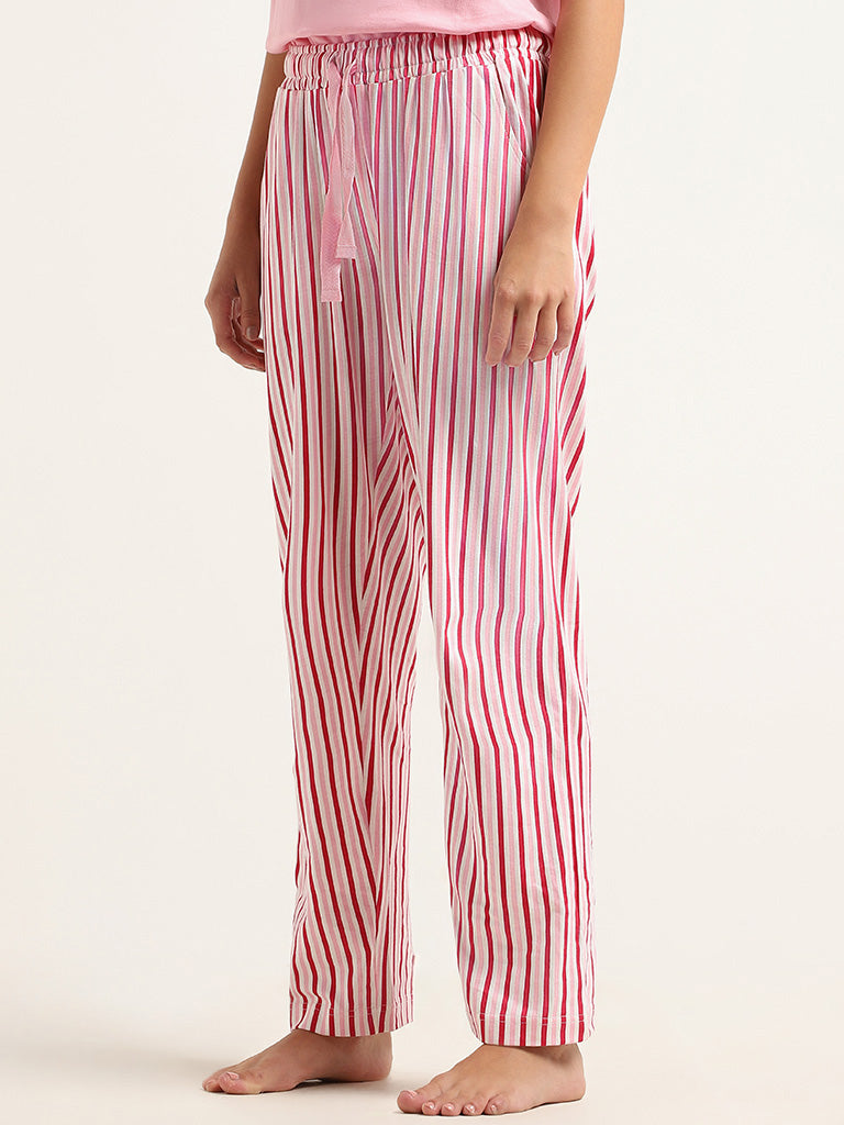 Red and white striped pyjama bottoms hot sale