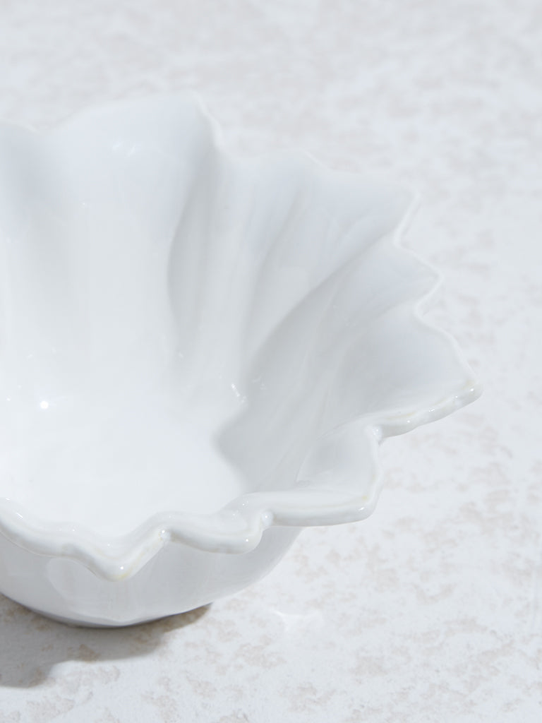 Westside Home White Leaf Large Bowl