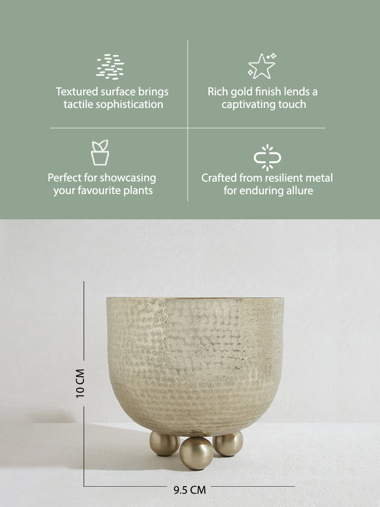 Westside Home Gold Textured Planter with Legs