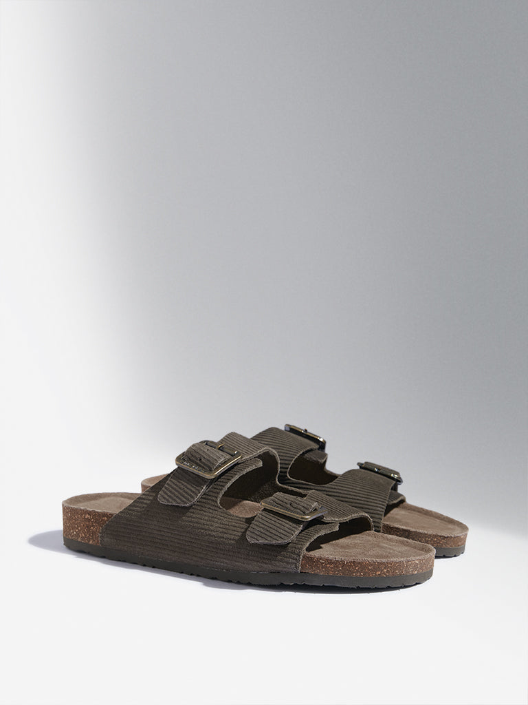 SOLEPLAY Olive Dual Strap Leather Sandals