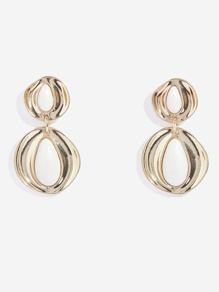 Westside Accessories Gold Round Design Earrings