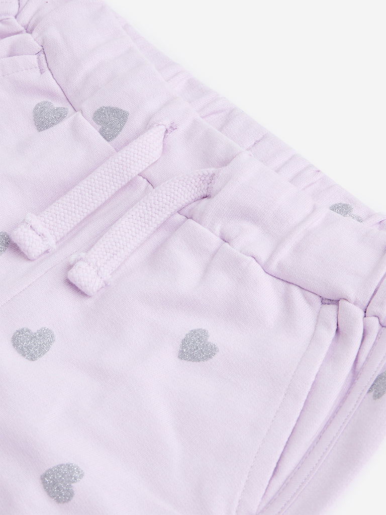 HOP Kids Lilac Heart Design Shorts