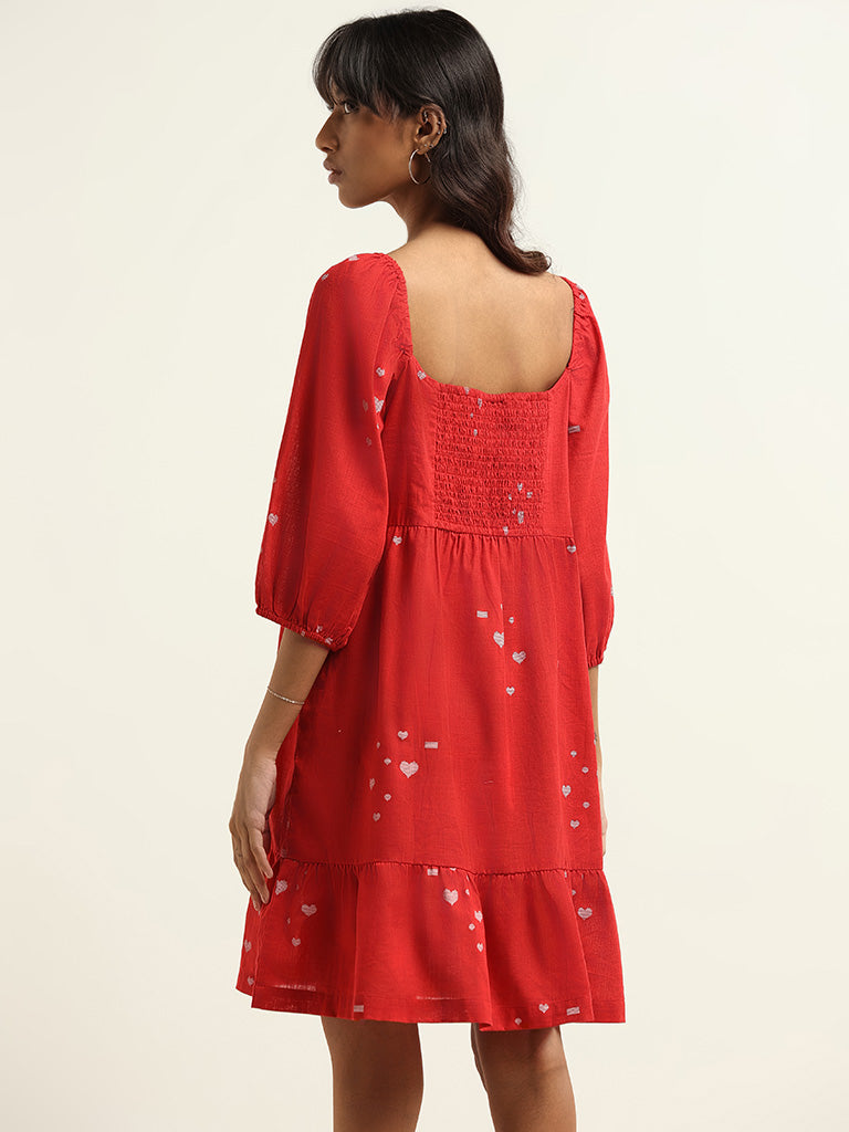 Buy Stylish Red Art Silk Solid A-Line Dress For Women Online In India At  Discounted Prices