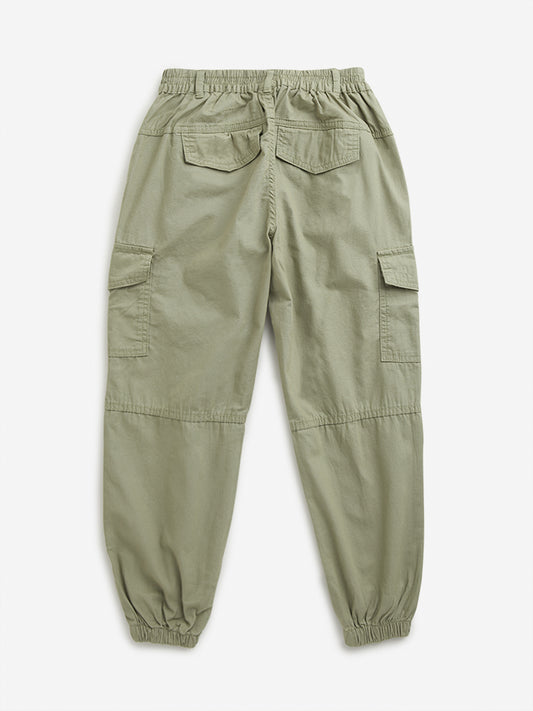 Y&F Kids Sage Cargo-Style Mid-Rise Cotton Joggers