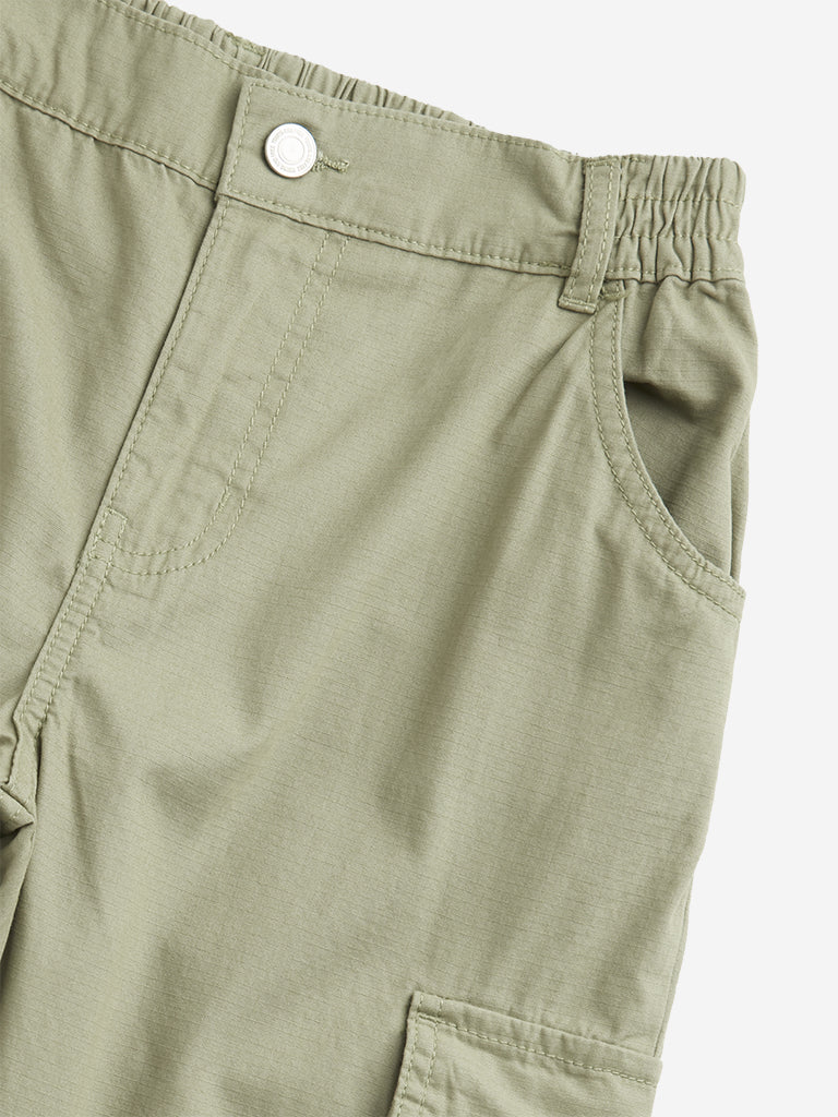 Y&F Kids Sage Cargo-Style Mid-Rise Cotton Joggers