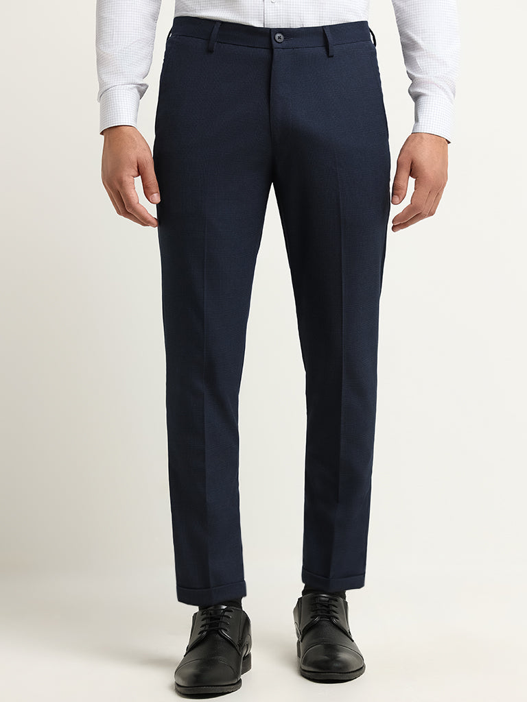Slim Crop Micro Check Suit Trousers | boohoo