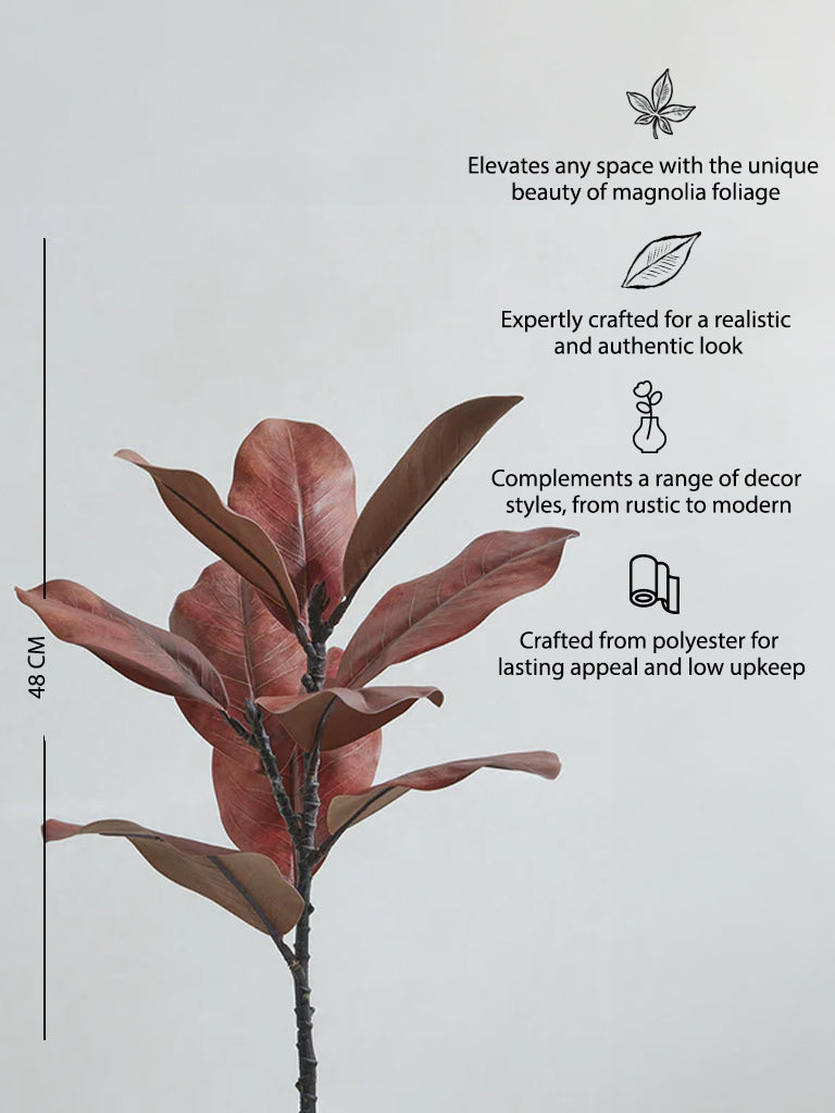 Westside Home Brown Magnolia Artificial Leaf