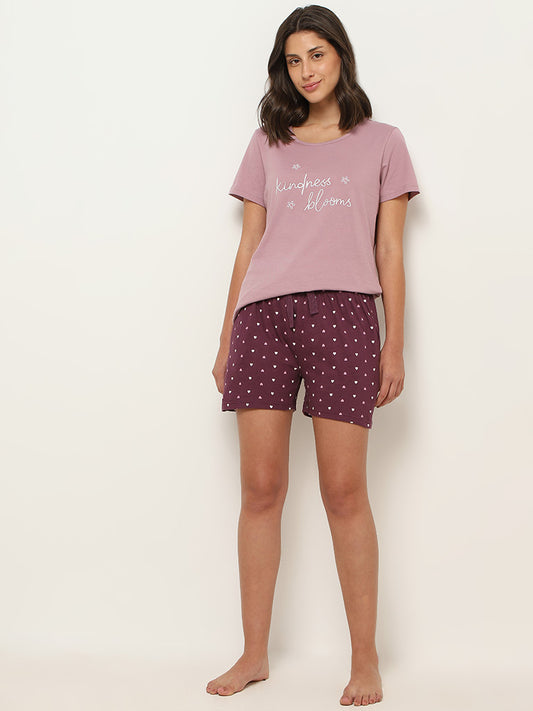 Buy Wunderlove Pink Self-Patterned Shorts from Westside