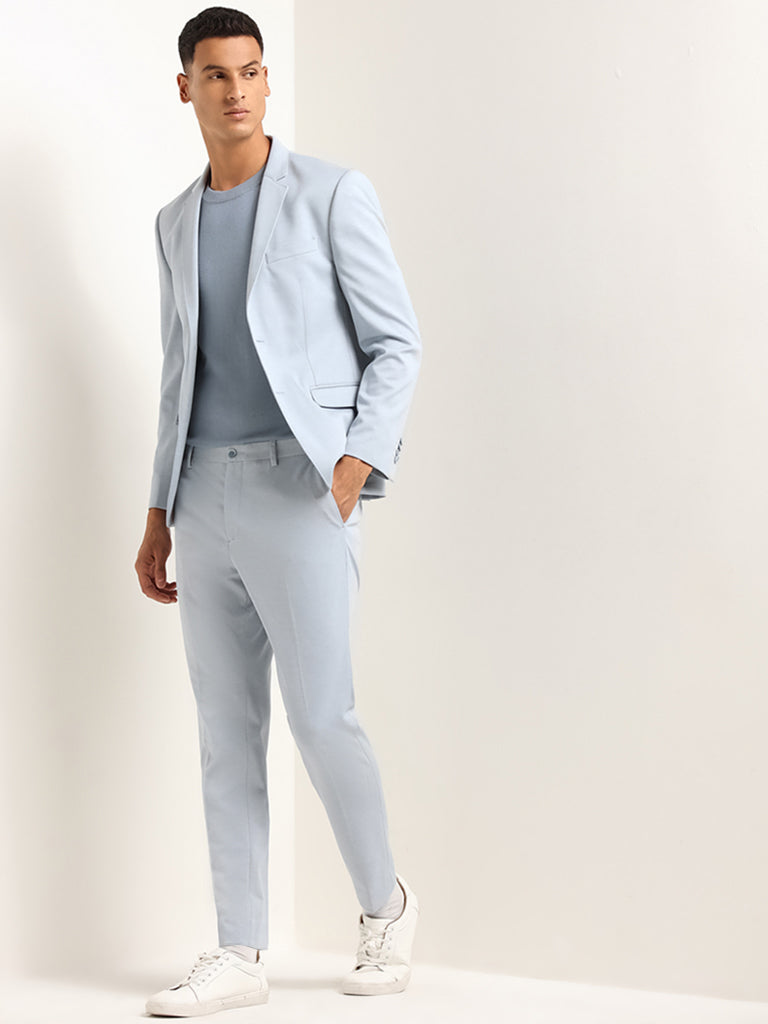 WES Formals Blue Slim-Fit Blazer