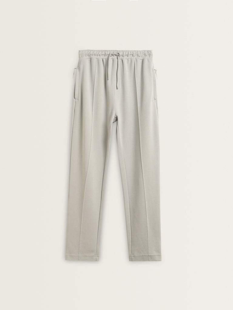 Studiofit Light Sage Cotton Blend Relaxed Fit Mid Rise Joggers