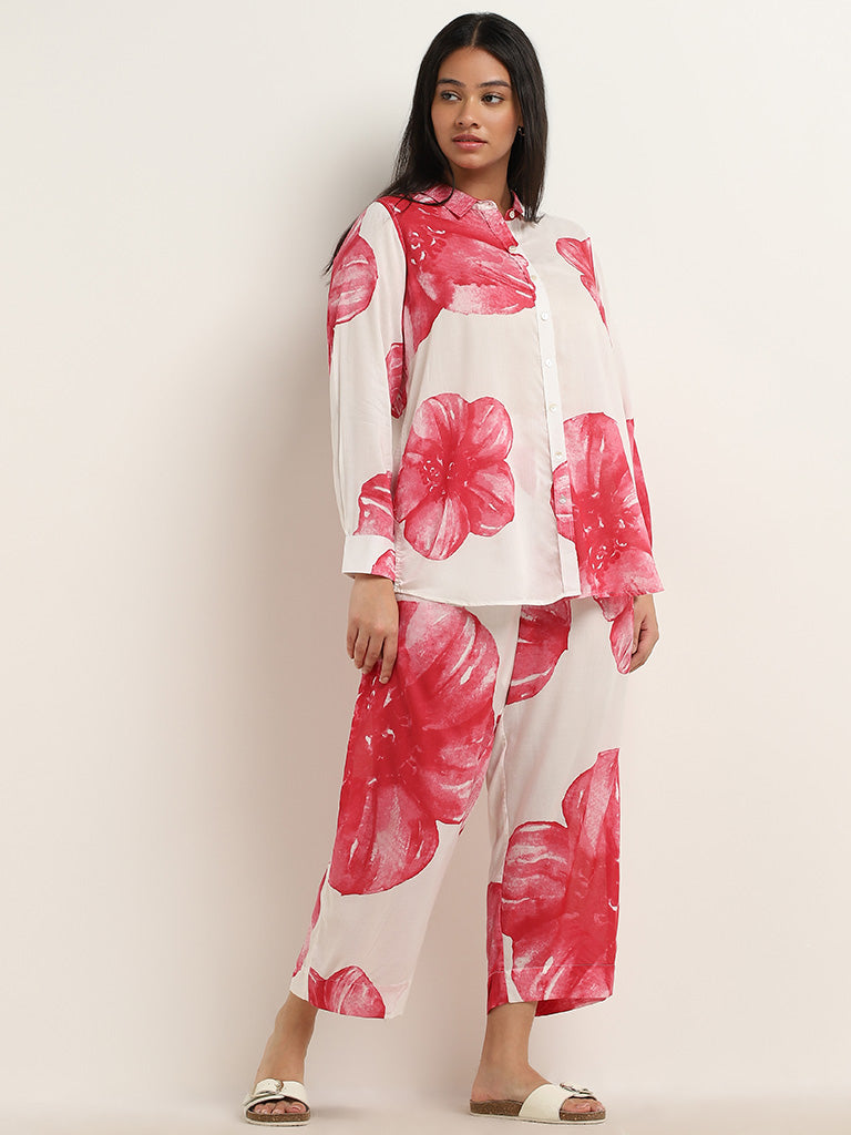 Diza Red Floral Printed Tunic