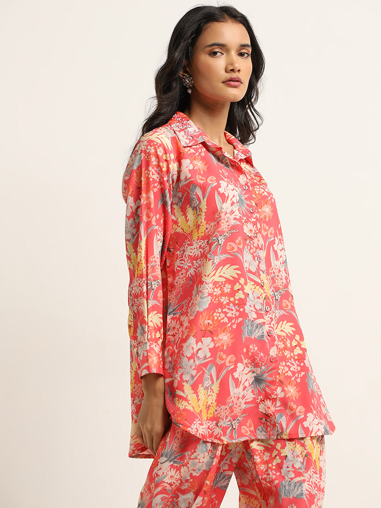 Vark Multicolour Floral Printed Tunic and Pants Set