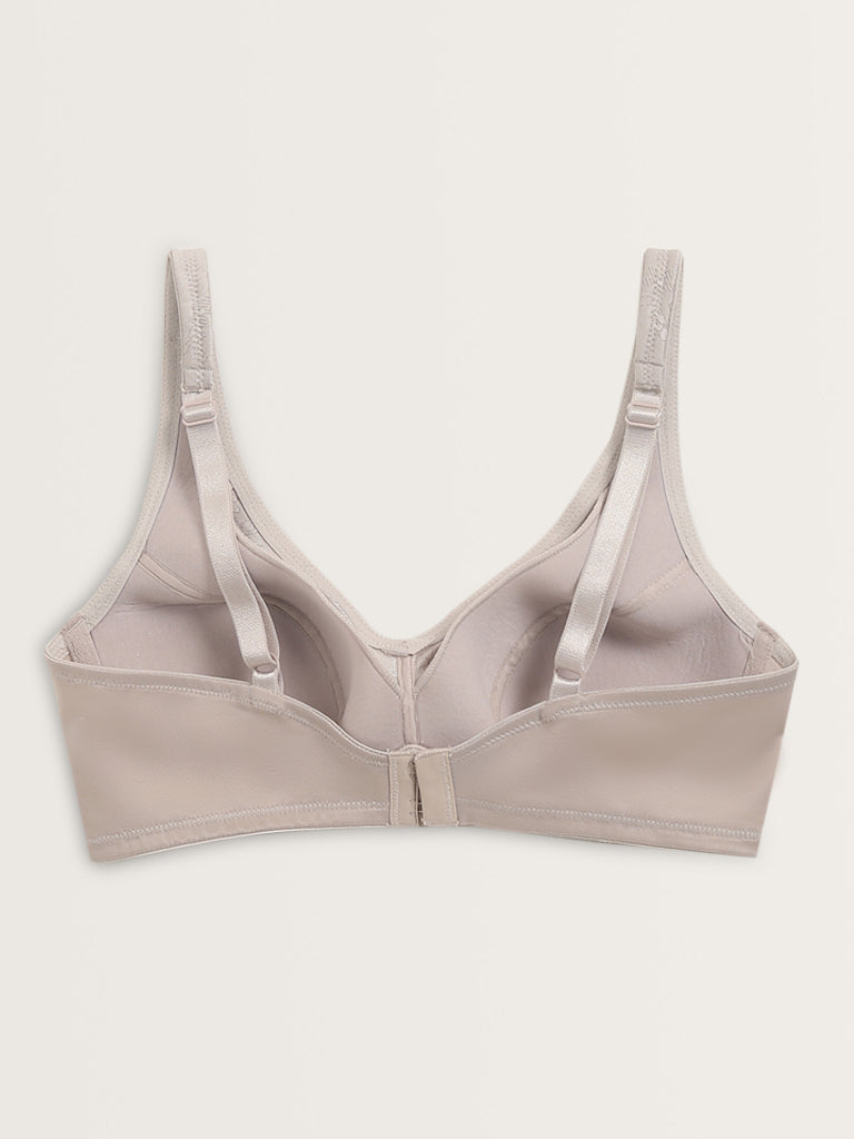 Wunderlove Light Grey Jacquard Embroidered Padded Bra