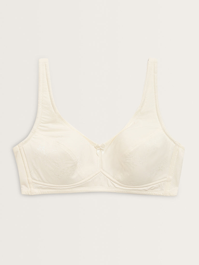 Wunderlove Ivory Jacquard Embroidered Padded Bra