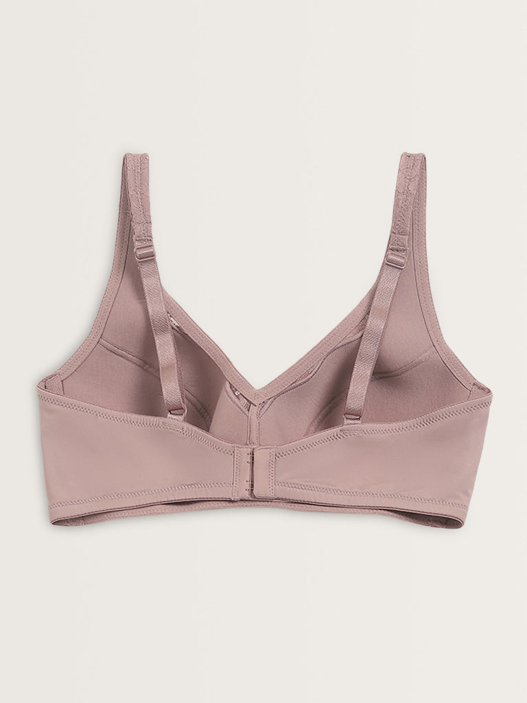 Wunderlove Dusty Pink Lace Padded Non-Wired Bra