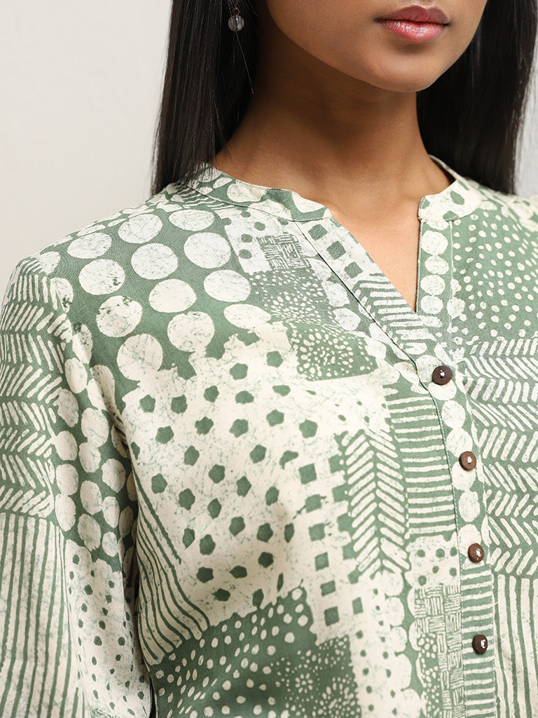 Utsa Sage Printed Straight Kurti