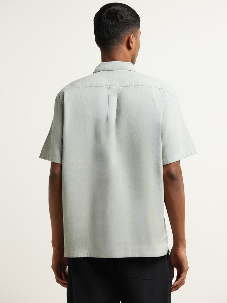 ETA Green Cotton Relaxed Fit Shirt