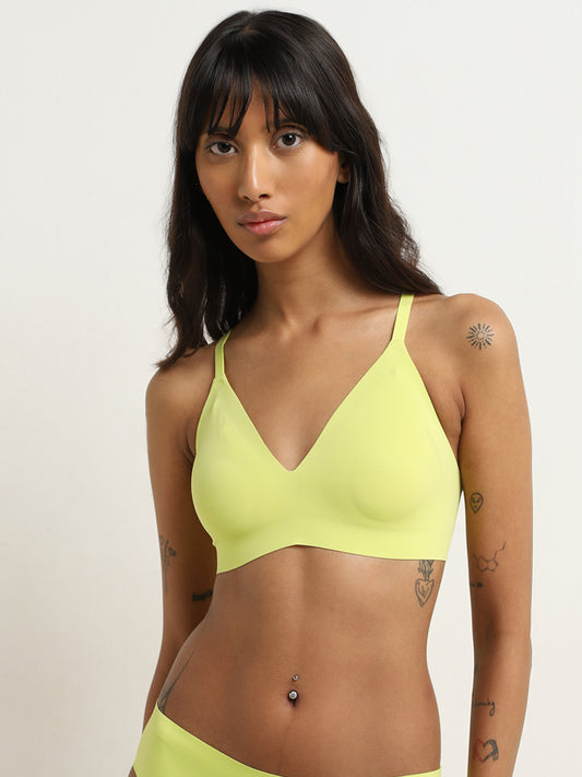 Superstar Lime Seam-Free Invisible Padded Triangle Bra
