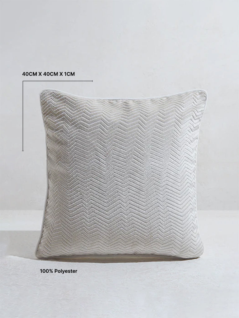 Westside Home Ivory Chevron Design Cushion Cover