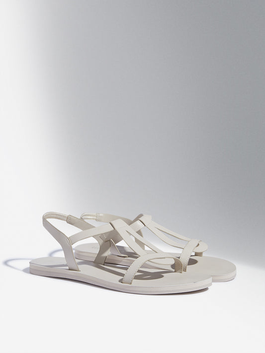 LUNA BLU Ivory Multi-Strap Slingback Sandals