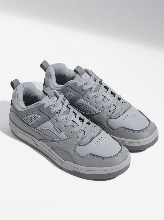 SOLEPLAY Grey Chunky Lace-Up Sneakers