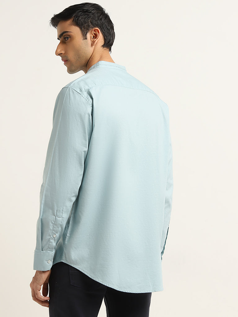 Ascot Light Blue Solid Relaxed Fit Shirt