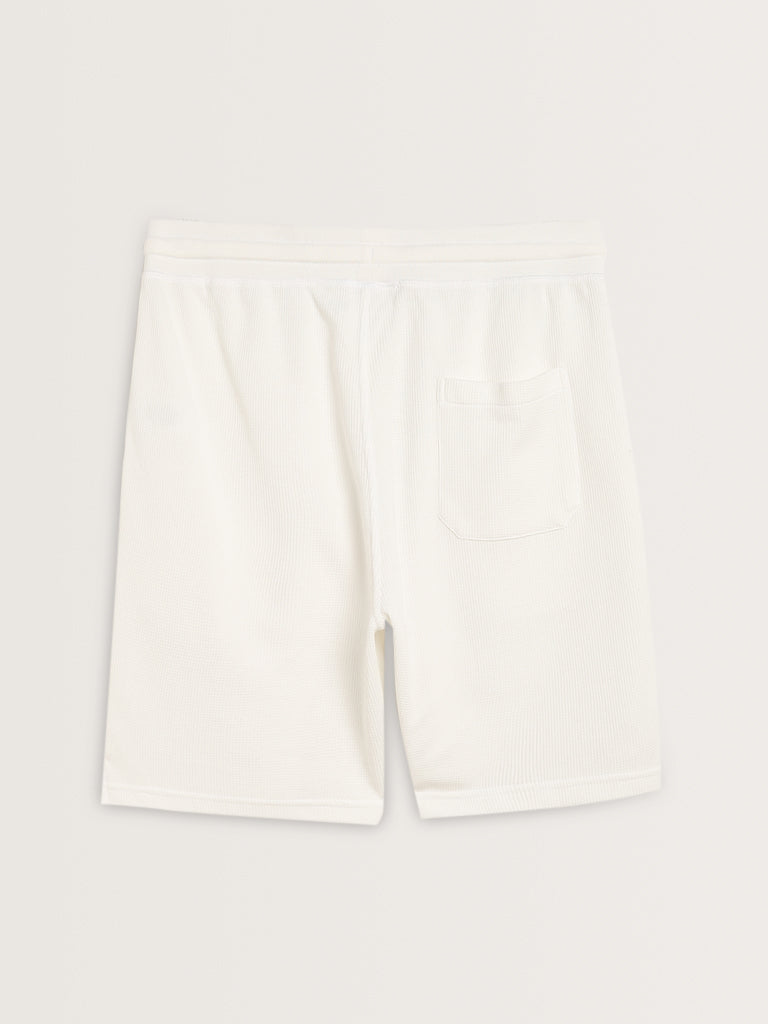 WES Lounge White Mid-Rise Relaxed Fit Shorts