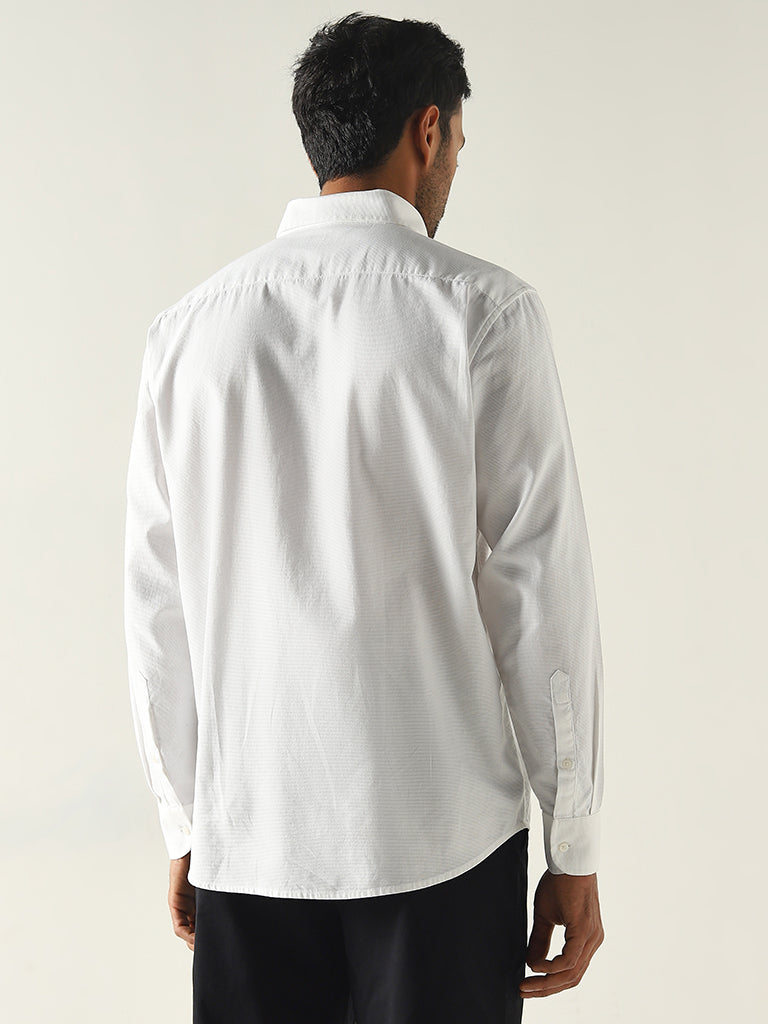 Ascot White Solid Relaxed Fit Shirt