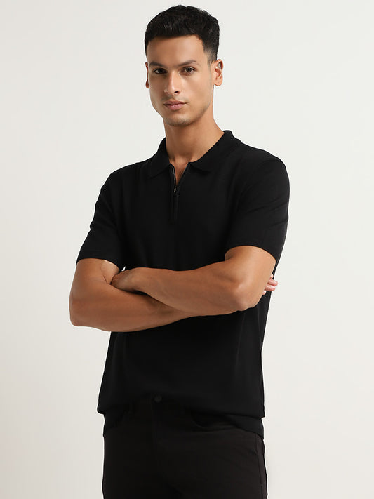 Ascot Black Relaxed-Fit Polo T-Shirt