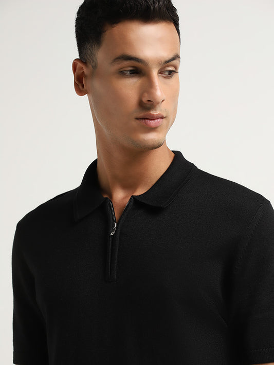 Ascot Black Relaxed-Fit Polo T-Shirt