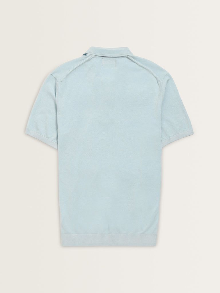 Ascot Light Blue Relaxed-Fit Polo T-Shirt