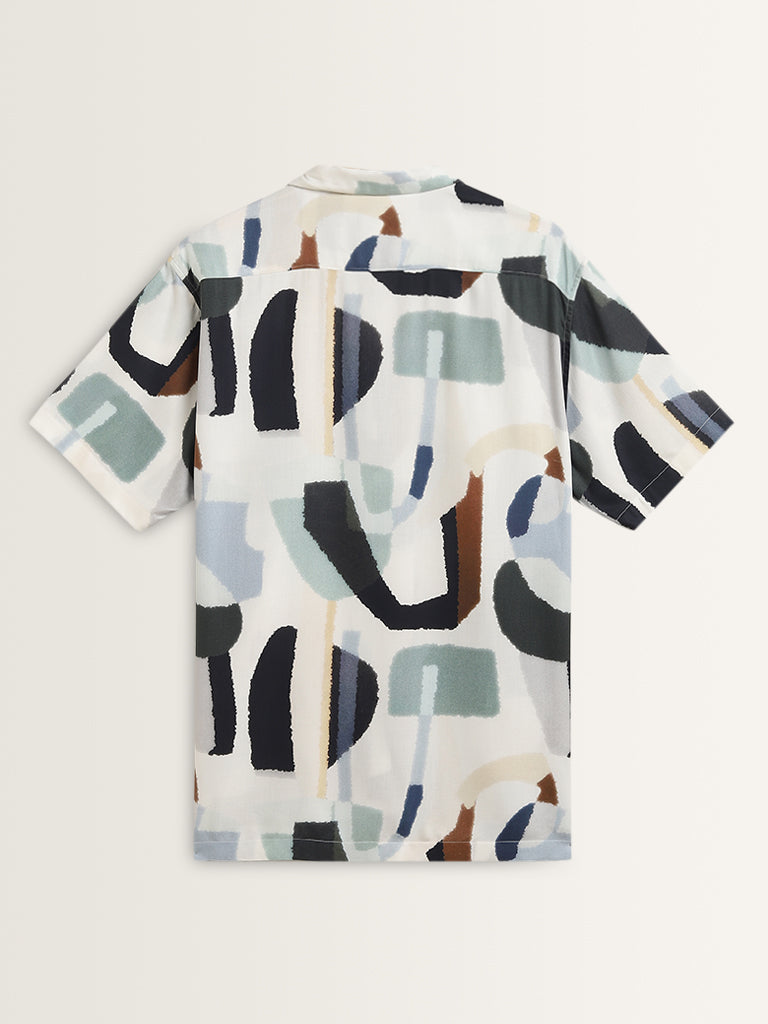 Nuon Multicolour Abstract Design Relaxed-Fit Shirt