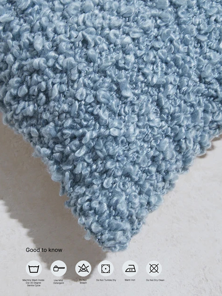 Westside Home Light Blue Knit-Textured Cushion Cover