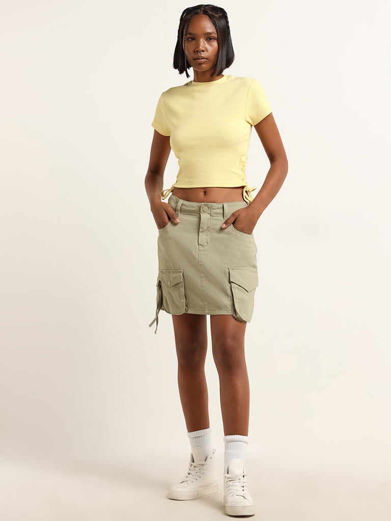 Nuon Sage Cargo-Style Mid Rise Skirt