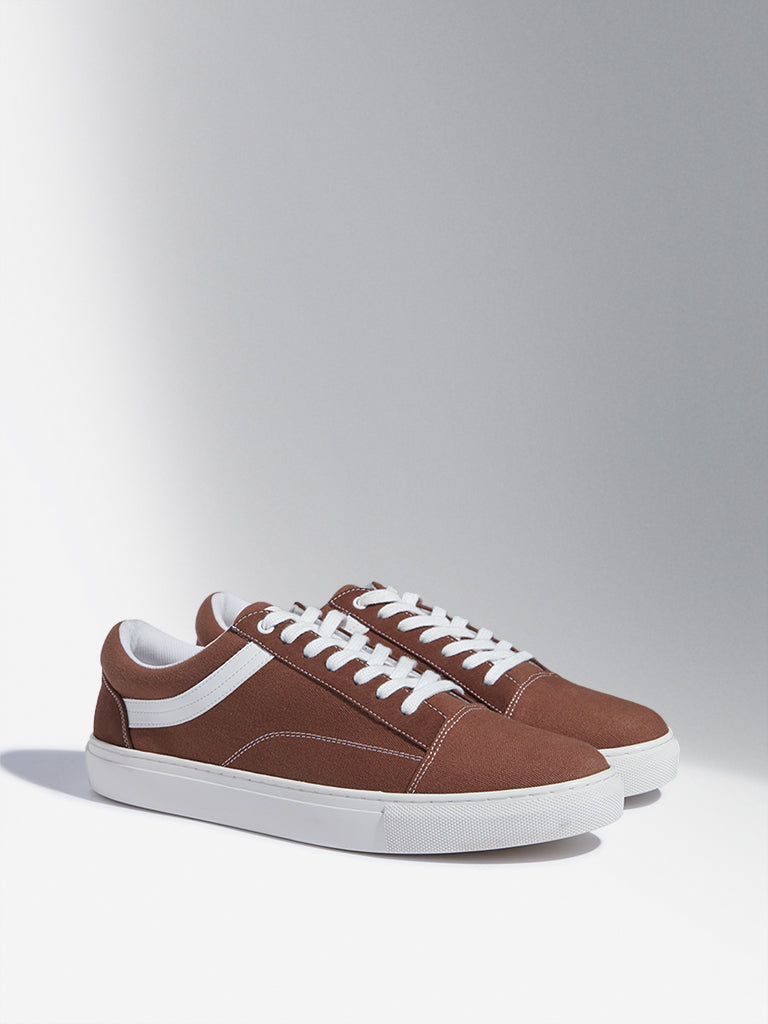SOLEPLAY Brown Lace-Up Canvas Shoes