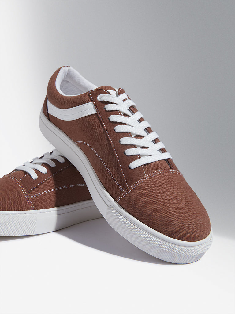 SOLEPLAY Brown Lace-Up Canvas Shoes
